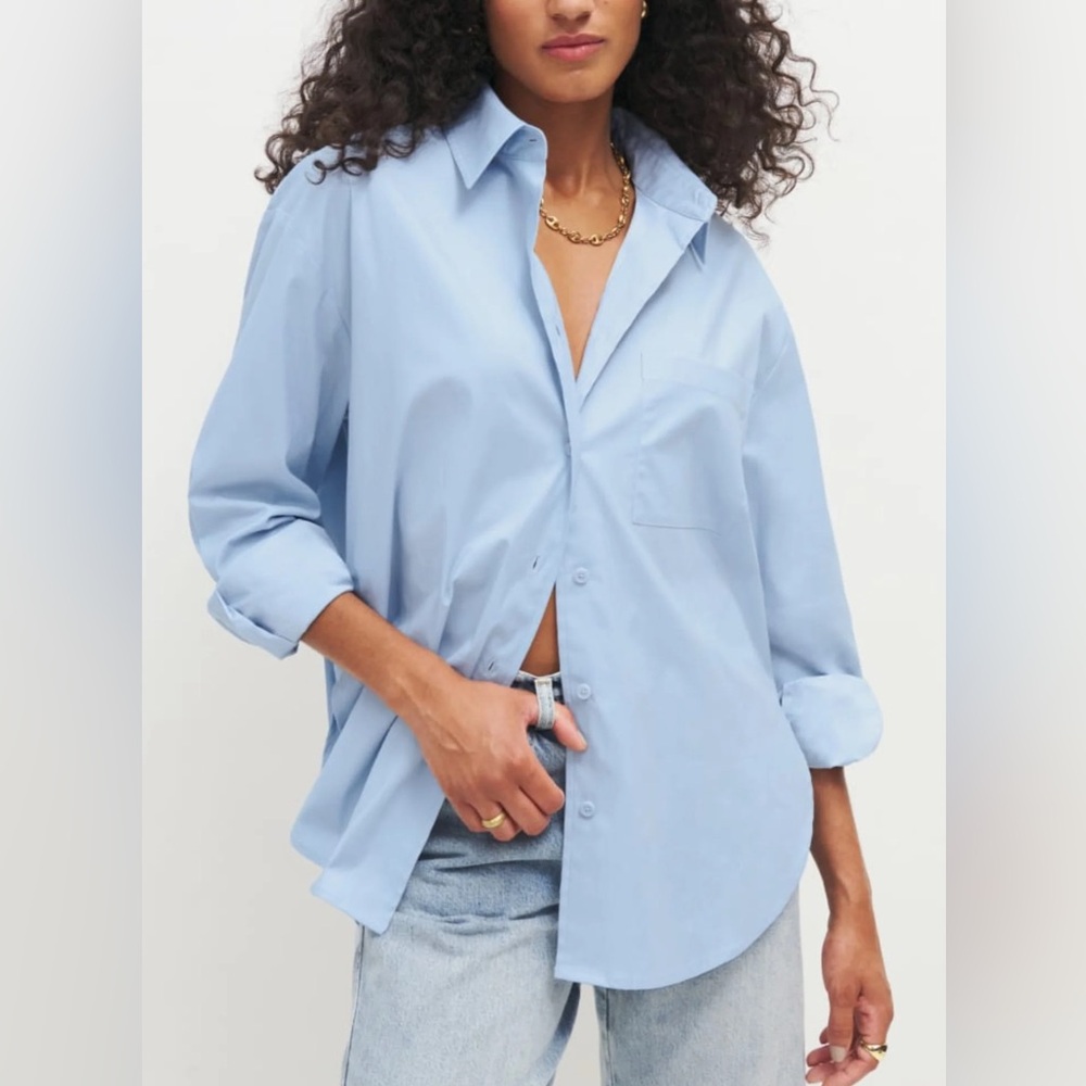 Reformation Will oversized shirt light blue
